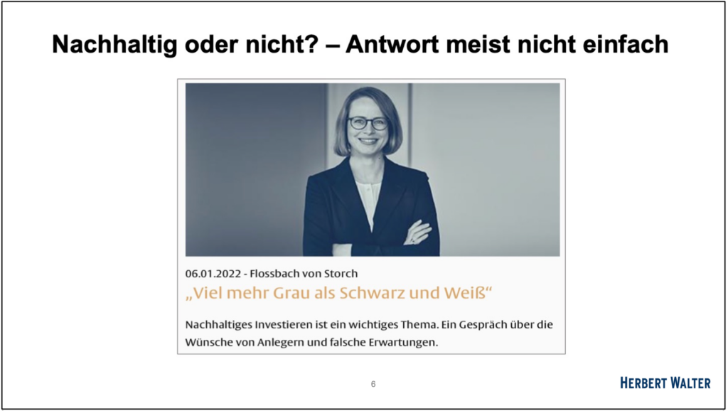 Nachhaltig oder nicht?