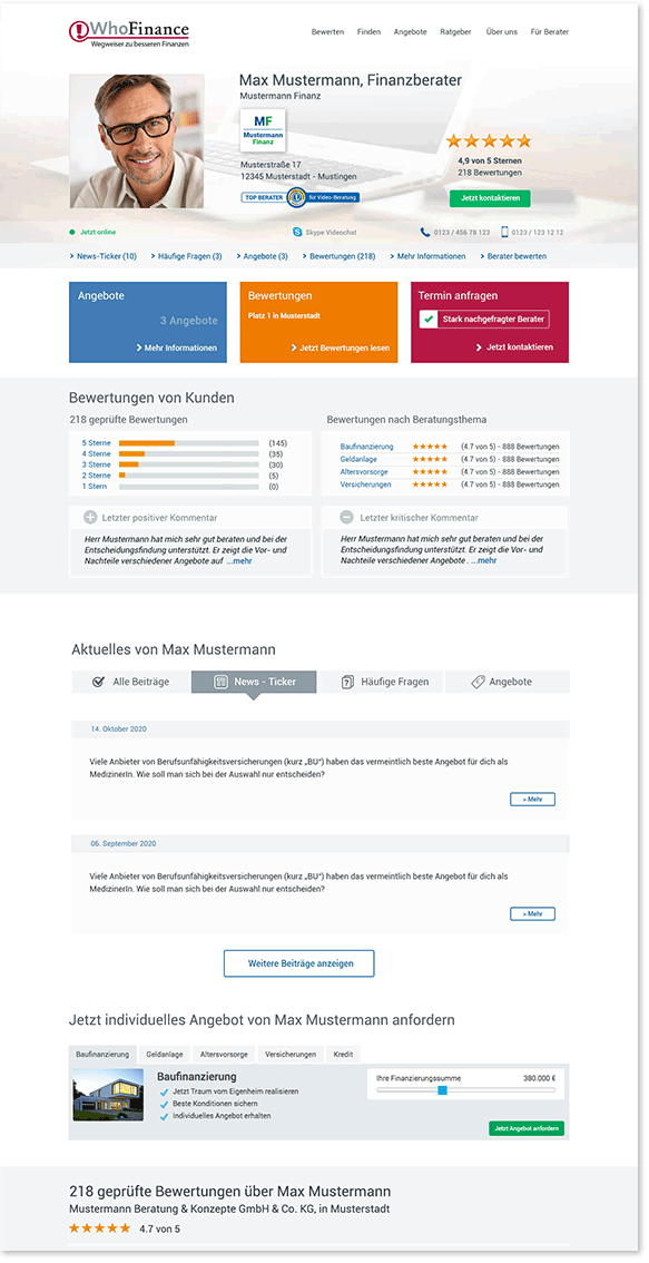 Beraterprofil Plus Screenshot