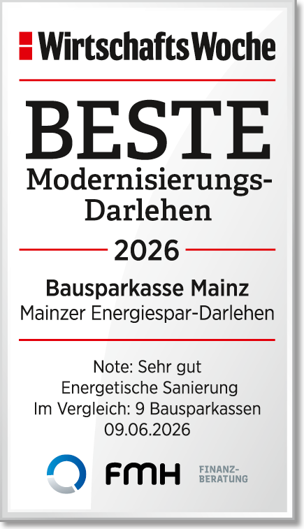Bausparkasse Mainz: WirtschaftsWoche – Beste Modernisierungsdarlehen 06/2026