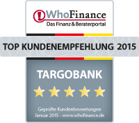 Siegel der TARGOBANK als Top-Kundenempfehlung Banken 2015
