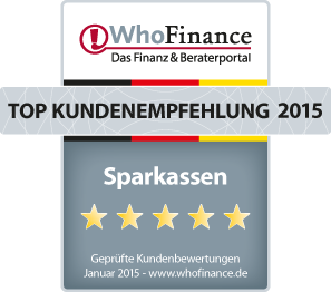 Siegel für die Top-Kundenempfehlung Sparkassen 2015