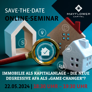 *** Onlinewebinar: Die Immobilie als Kapitalanlage - Afa als "Game-Changer" ***