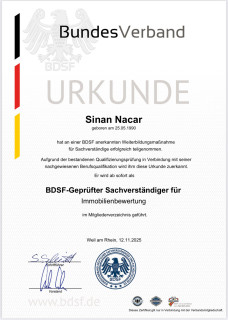🎓 Aufnahme in den Bundesverband Deutscher Sachverständiger und Fachgutachter e.V.