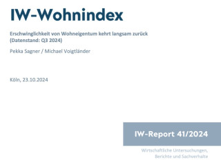 Vergangene Woche wurde der neue IW-Wohnindex für das 3. Quartal veröffentlicht, der die Entwicklung von Kauf- und Mietpreisen für Wohnimmobilien in Deutschland untersucht: