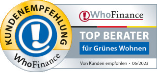 Ich wurde vom Bewertungsportal WhoFinance GmbH ausgezeichnet und gehöre zu den besten Finanzberater*innen bei der Beratung für Modernisierung und Fördermittel in der Baufinanzierung 2023 🍾🥂🥳.