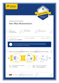 Käuferzertifikat (Finanzierungsbestätigung)