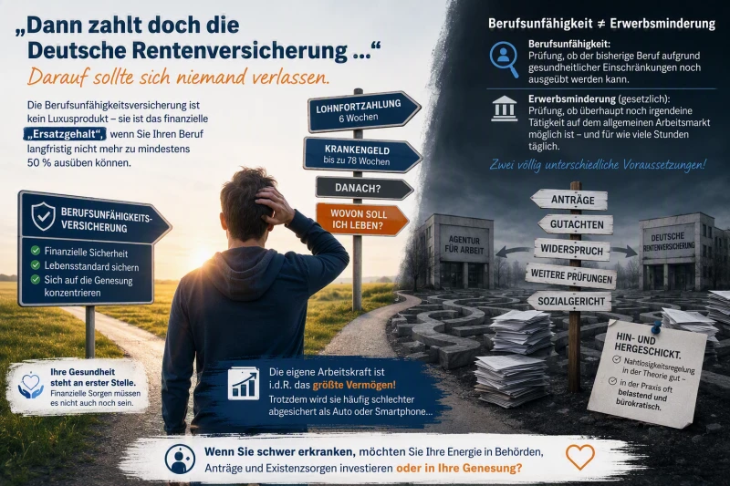 „Brauche ich überhaupt eine Berufsunfähigkeitsversicherung? Die Deutsche Rentenversicherung zahlt doch eine Erwerbsminderungsrente.“