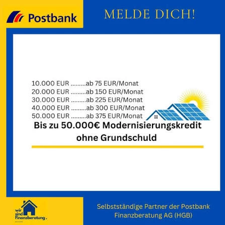 BHW Klimadarlehen Blanko von 10.000 € bis 50.000 €
