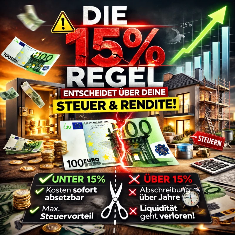 🚨 Die 15 % Regel entscheidet über Ihren steuerlichen Erfolg als Immobilieninvestor 🏢📊