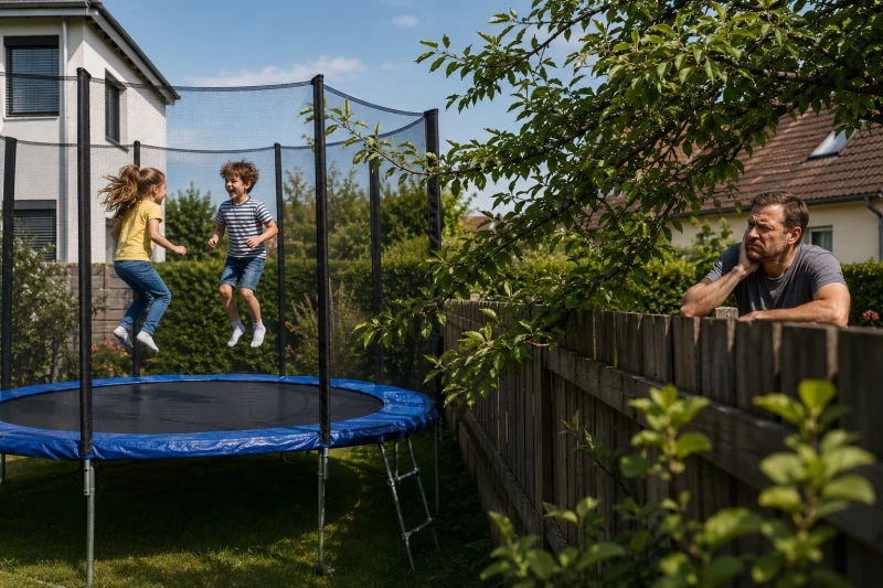 🏡 Ein Trampolin im Garten kann schneller zum Rechtsstreit führen, als viele denken.