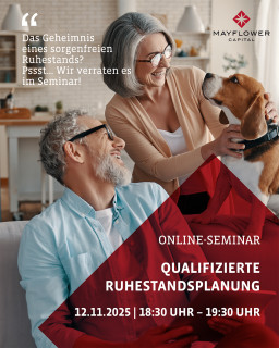 *** Onlineseminar "Frühzeitige Ruhestandsplanung - der Weg zur finanziellen Unabhängigkeit ***