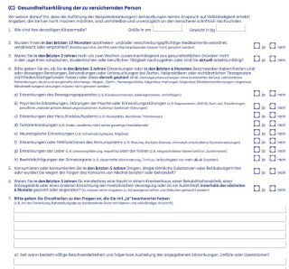 für (angehende) Berufstätige bis 40: Arbeitskraft absichern, Aktionsantrag mit verkürzten Gesundheitsfragen