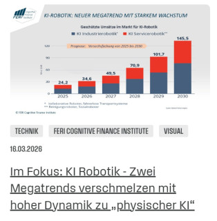 KI Robotik - Zwei Megatrends verschmelzen mit hoher Dynamik zu „physischer KI“