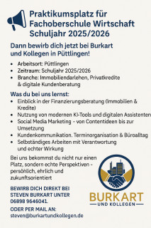 Praktikumsplatz für Fachoberschule Wirtschaft