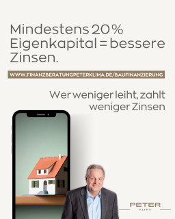 Mindestens 20 % Eigenkapital – bessere Konditionen sichern.