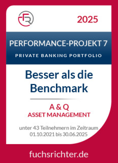 Qualitätssiegel von FUCHS | RICHTER Prüfinstanz "Performance-Projekt 7" in Q2/2025