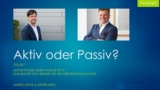 Geldanlage Aktive Fonds vs. passive ETFs
